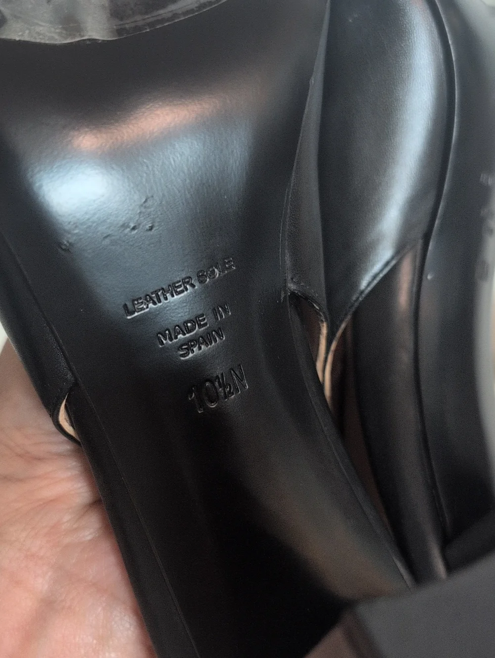 INEZ - Leather Women’s Black Slingbacks Heels
